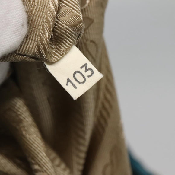 PRADA Studs Tote Bag Canvas Leather Beige Gold Auth 141984V