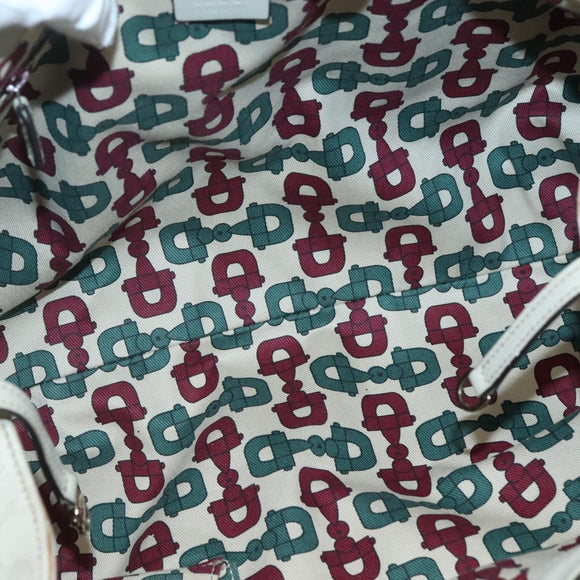 GUCCI GG Canvas Guccissima Abbey Bag Leather White Gold 189835 Auth 141985