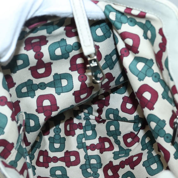 GUCCI GG Canvas Guccissima Abbey Bag Leather White Gold 189835 Auth 141985