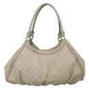 GUCCI GG Canvas Guccissima Abbey Bag Leather White Gold 189835 Auth 141985-2