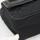 GUCCI GG Canvas Shoulder Bag Black Gold 019 0375 Auth 141991-11