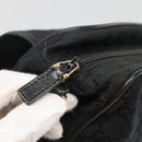 GUCCI GG Canvas Shoulder Bag Black Gold 019 0375 Auth 141991-16