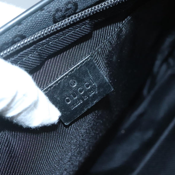 GUCCI GG Canvas Shoulder Bag Black Gold 019 0375 Auth 141991