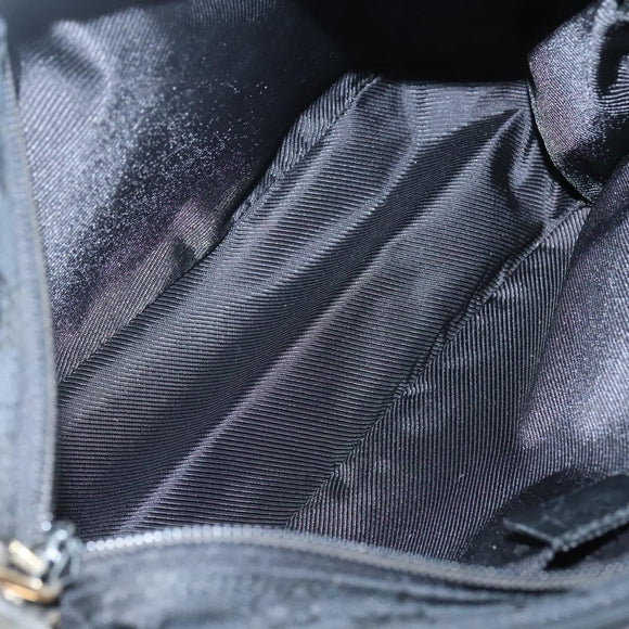 GUCCI GG Canvas Shoulder Bag Black Gold 019 0375 Auth 141991