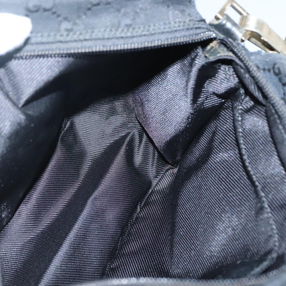 GUCCI GG Canvas Shoulder Bag Black Gold 019 0375 Auth 141991