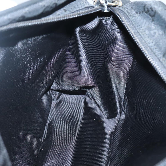 GUCCI GG Canvas Shoulder Bag Black Gold 019 0375 Auth 141991