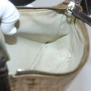 FENDI Zucchino Canvas Accessory Pouch Enamel Brown Gold Auth 141994-20