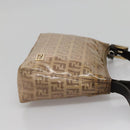 FENDI Zucchino Canvas Accessory Pouch Enamel Brown Gold Auth 141994-4