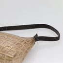FENDI Zucchino Canvas Accessory Pouch Enamel Brown Gold Auth 141994-14