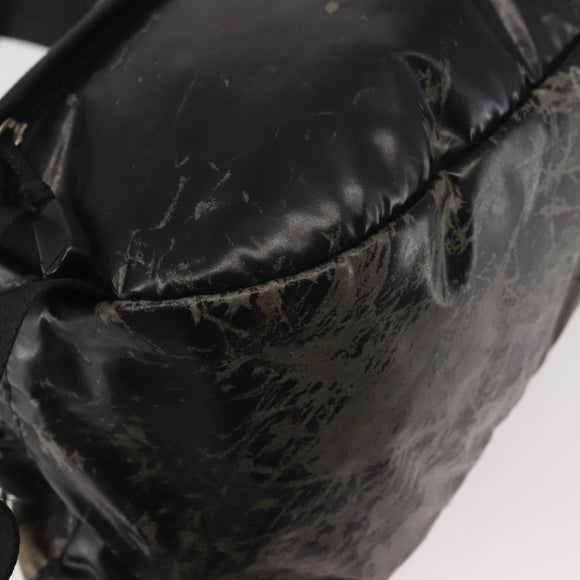 CHANEL Sports COCO Mark Waist Bag Coated Canvas Black CC Auth 142004