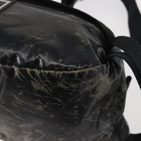 CHANEL Sports COCO Mark Waist Bag Coated Canvas Black CC Auth 142004