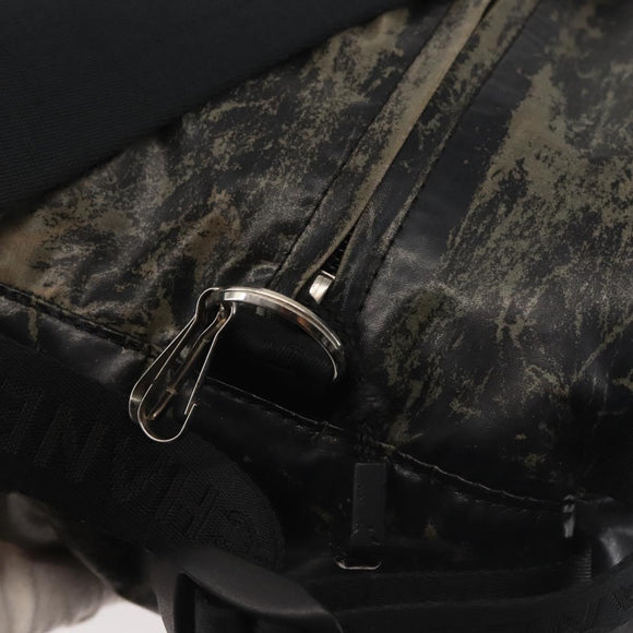 CHANEL Sports COCO Mark Waist Bag Coated Canvas Black CC Auth 142004