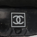 CHANEL Sports COCO Mark Waist Bag Coated Canvas Black CC Auth 142004-19
