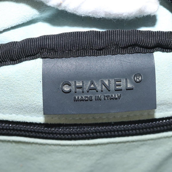 CHANEL Sports COCO Mark Waist Bag Coated Canvas Black CC Auth 142004