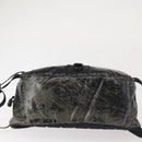 CHANEL Sports COCO Mark Waist Bag Coated Canvas Black CC Auth 142004-5