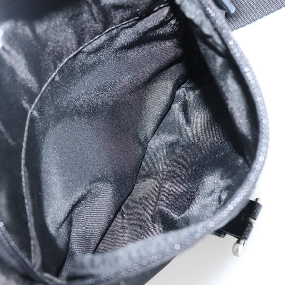 PRADA Chain Shoulder Bag Nylon Black Silver Auth 142007