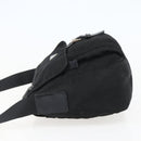 PRADA Chain Shoulder Bag Nylon Black Silver Auth 142007-3