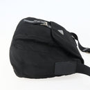 PRADA Chain Shoulder Bag Nylon Black Silver Auth 142007-4