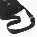 PRADA Chain Shoulder Bag Nylon Black Silver Auth 142007-7