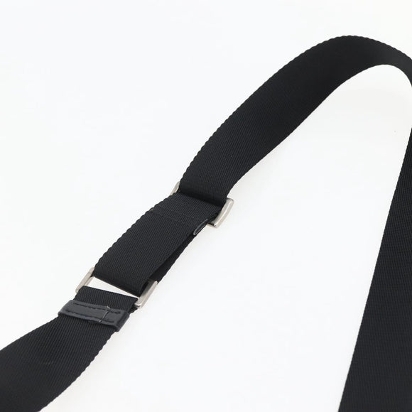 PRADA Chain Shoulder Bag Nylon Black Silver Auth 142007