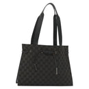 GUCCI GG Canvas Tote Bag Black Silver 002 1053 Auth 142008-1