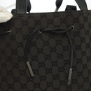 GUCCI GG Canvas Tote Bag Black Silver 002 1053 Auth 142008-18