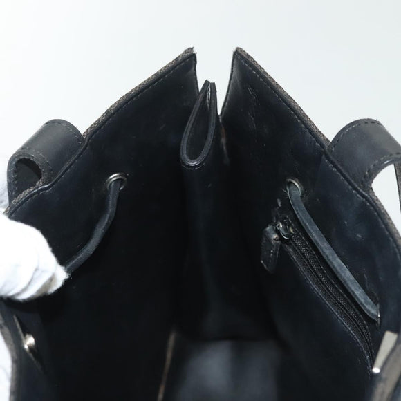 GUCCI GG Canvas Tote Bag Black Silver 002 1053 Auth 142008