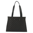 GUCCI GG Canvas Tote Bag Black Silver 002 1053 Auth 142008-2