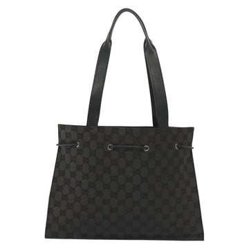 GUCCI GG Canvas Tote Bag Black Silver 002 1053 Auth 142008 - 0