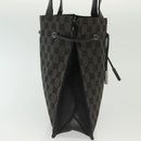 GUCCI GG Canvas Tote Bag Black Silver 002 1053 Auth 142008-4
