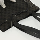 GUCCI GG Canvas Tote Bag Black Silver 002 1053 Auth 142008-6