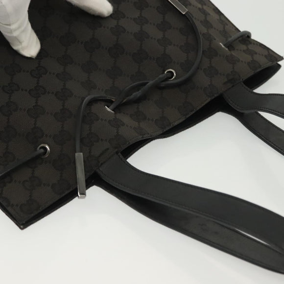 GUCCI GG Canvas Tote Bag Black Silver 002 1053 Auth 142008