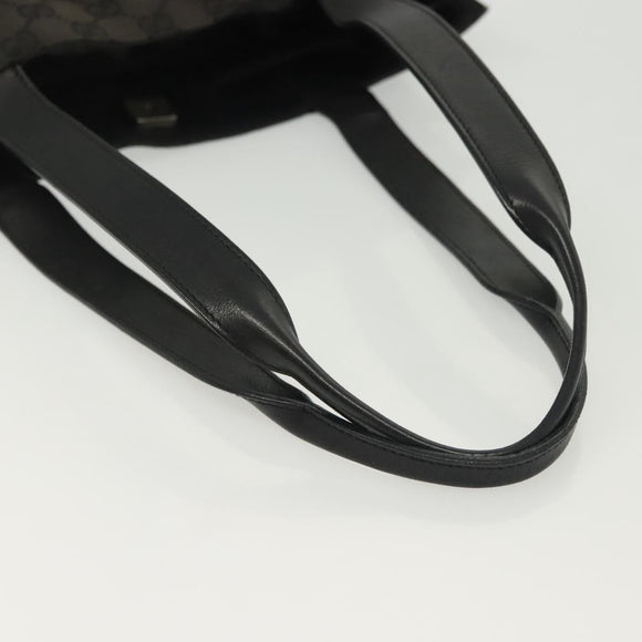 GUCCI GG Canvas Tote Bag Black Silver 002 1053 Auth 142008