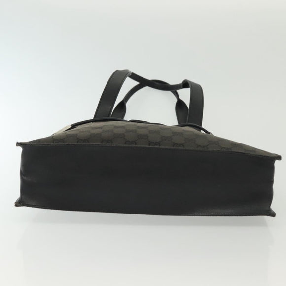 GUCCI GG Canvas Tote Bag Black Silver 002 1053 Auth 142008
