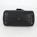BVLGARI Shoulder Bag Leather Black Gold Auth 142010V-5