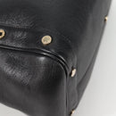 BVLGARI Shoulder Bag Leather Black Gold Auth 142010V-16