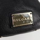 BVLGARI Shoulder Bag Leather Black Gold Auth 142010V-18