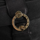 BVLGARI Shoulder Bag Leather Black Gold Auth 142010V-19
