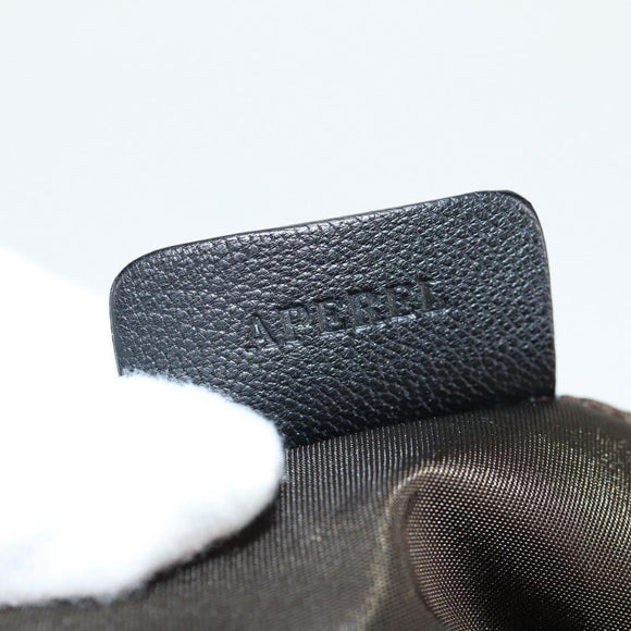 BVLGARI Shoulder Bag Leather Black Gold Auth 142010V