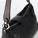 BVLGARI Shoulder Bag Leather Black Gold Auth 142010V-6
