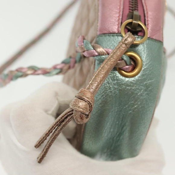 GUCCI Zumi Shoulder Bag Leather Multicolor gold Auth 142011