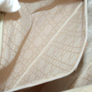 Christian Dior Canage Lady Dior Hand Bag Nylon Beige Gold Auth 142012-19