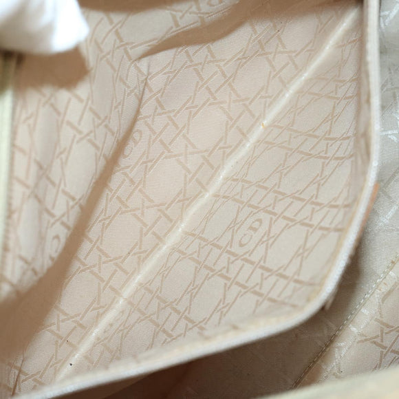 Christian Dior Canage Lady Dior Hand Bag Nylon Beige Gold Auth 142012