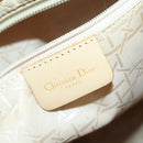 Christian Dior Canage Lady Dior Hand Bag Nylon Beige Gold Auth 142012-20