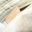 Christian Dior Canage Lady Dior Hand Bag Nylon Beige Gold Auth 142012-21