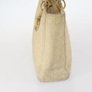 Christian Dior Canage Lady Dior Hand Bag Nylon Beige Gold Auth 142012-4