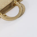 Christian Dior Canage Lady Dior Hand Bag Nylon Beige Gold Auth 142012-7