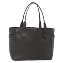 LOEWE Heritage Tote Bag Leather Dark Brown Gold Auth 142015-1