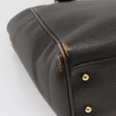 LOEWE Heritage Tote Bag Leather Dark Brown Gold Auth 142015-16