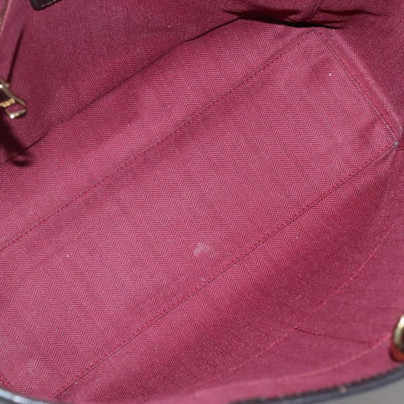 LOEWE Heritage Tote Bag Leather Dark Brown Gold Auth 142015